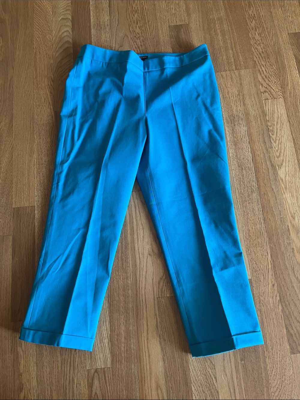 Peace of Cloth Teal Cropped Straight-Leg Pants